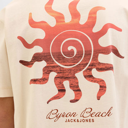 Jack & Jones Canggu Summer Picture Tee SS Ecru  - 12277229E