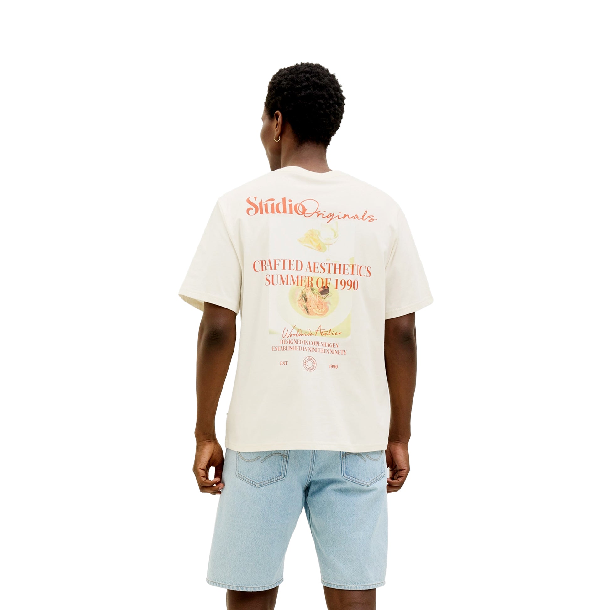 Jack & Jones Acapulco Photo Back Tee SS Antique White  - 12277563AW