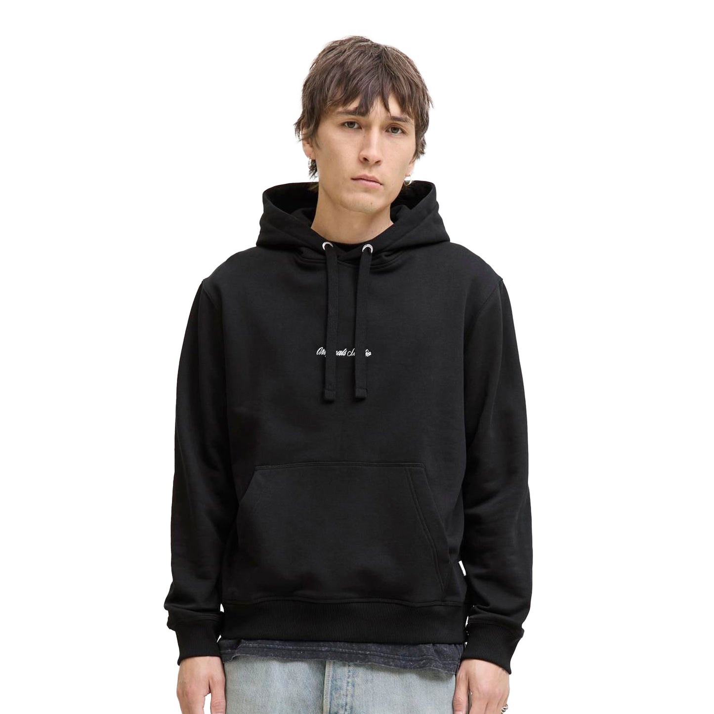Jack & Jones Norrebro Emb Sweat Hood Black  - 12282861B