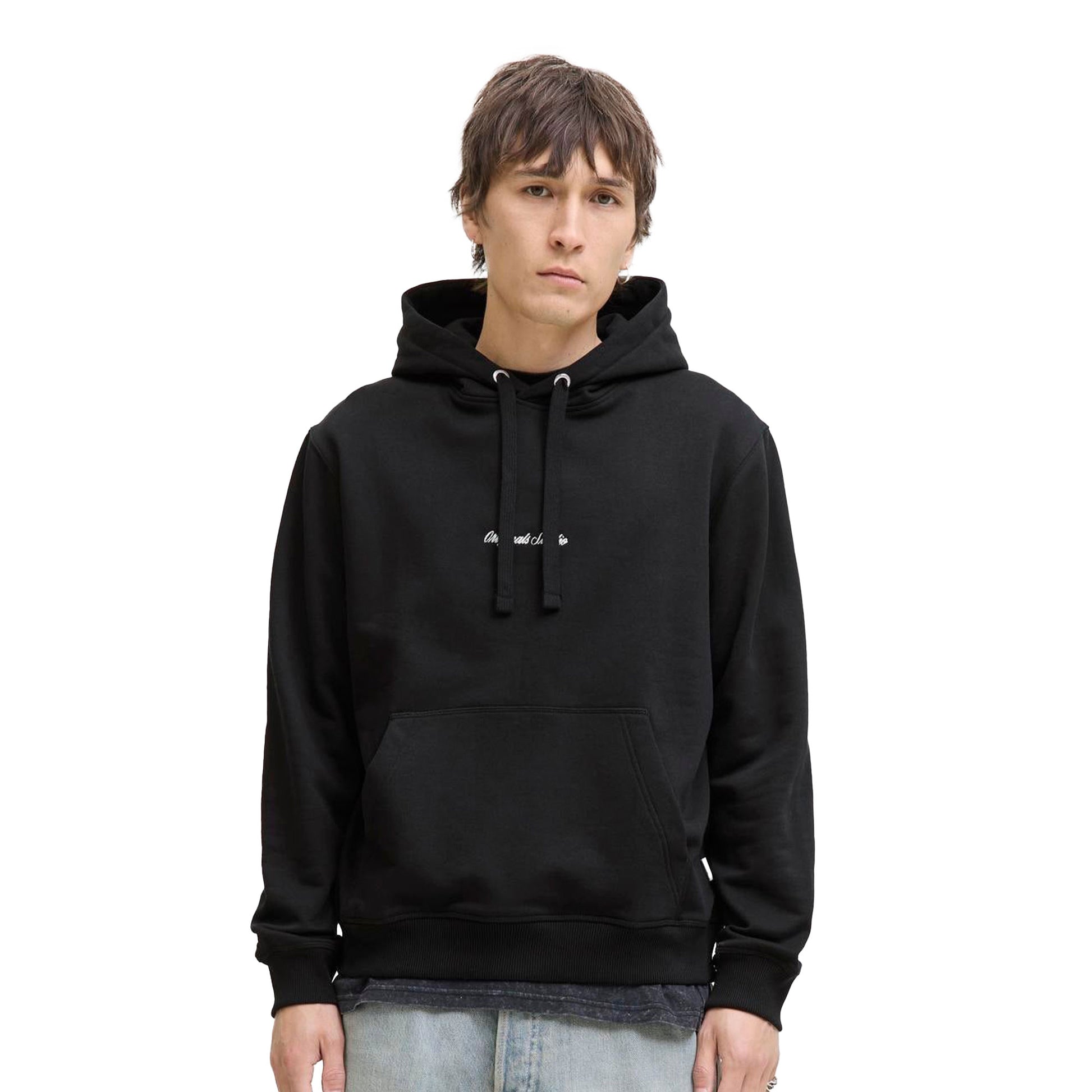 Jack & Jones Norrebro Emb Sweat Hood Black  - 12282861B