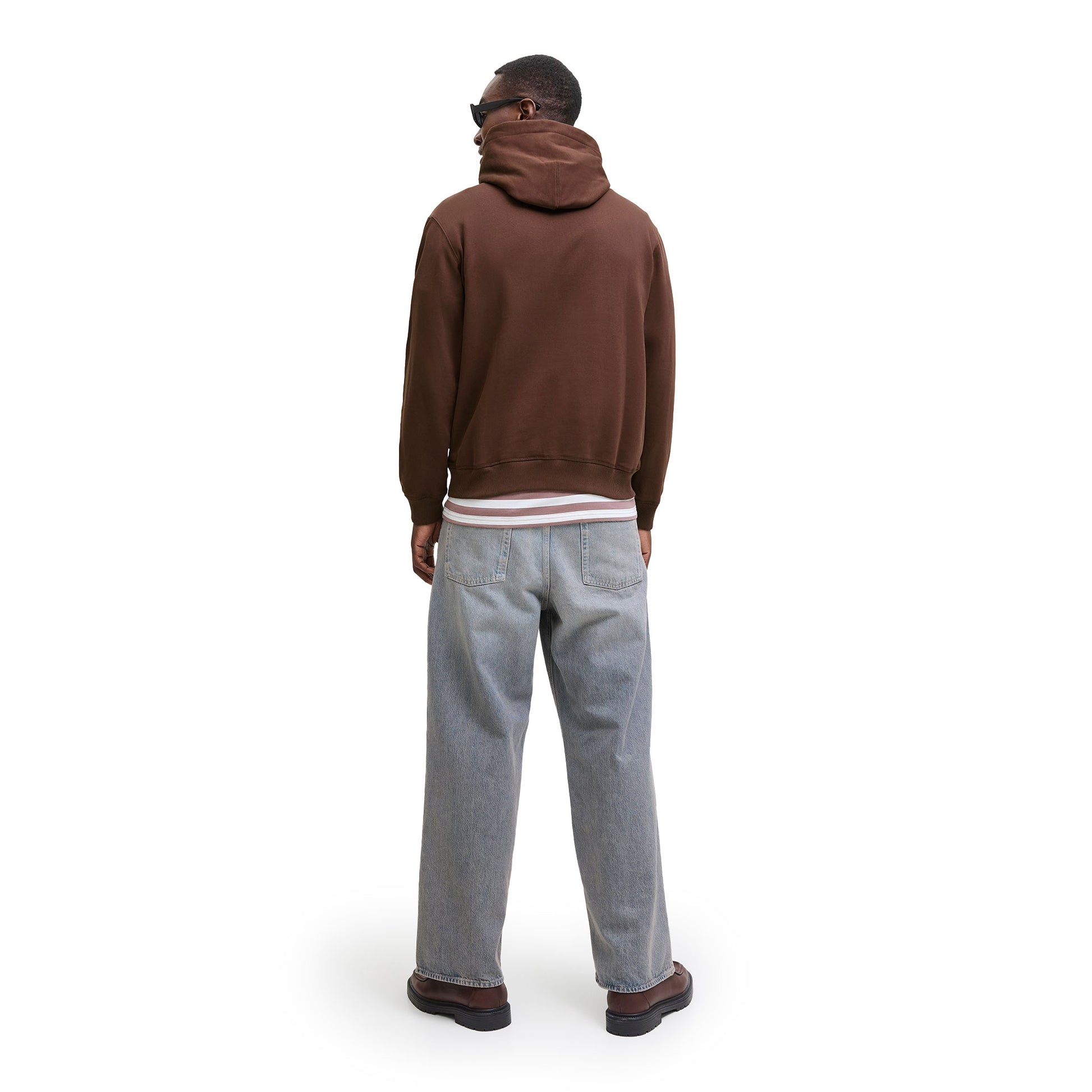 Jack & Jones Norrebro Emb Sweat Hood Deep Mahogany  - 12282861DM