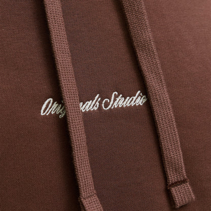 Jack & Jones Norrebro Emb Sweat Hood Deep Mahogany  - 12282861DM