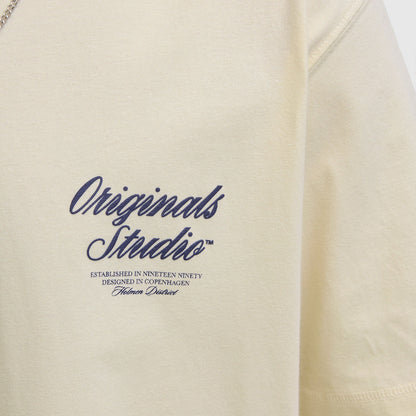 Jack & Jones Norrebro Typo Tee SS Crew Neck Antique White  - 12282898AW