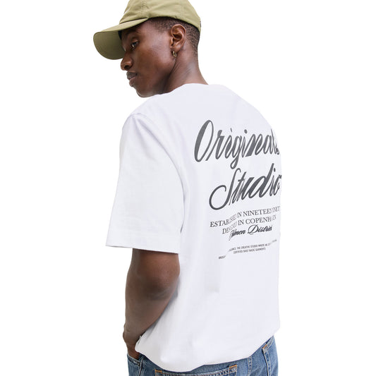 Jack & Jones Norrebro Typo Tee SS Crew Neck Bright White