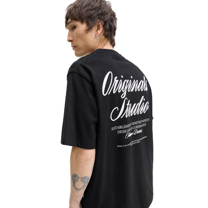 Jack & Jones Norrebro Typo Tee SS Crew Neck Black  - 12282898B