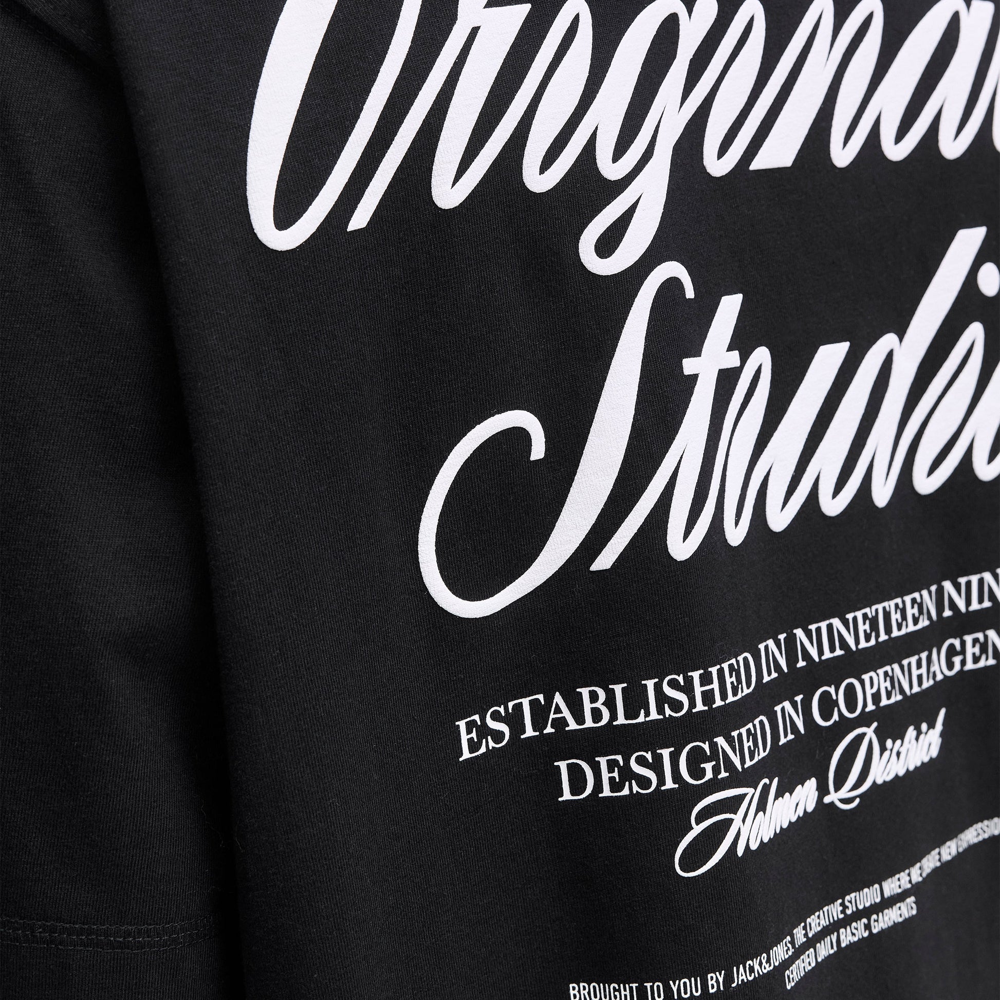 Jack & Jones Norrebro Typo Tee SS Crew Neck Black  - 12282898B