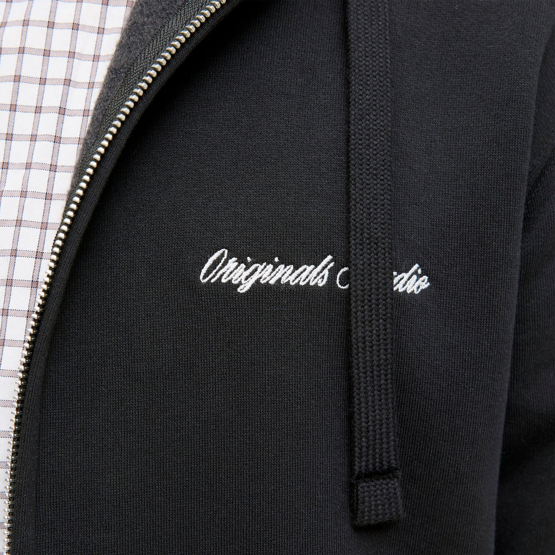 Jack & Jones Norrebro Emb Sweat Zip Hood Black  - 12282901B