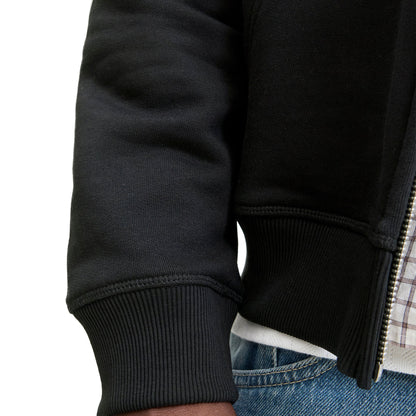 Jack & Jones Norrebro Emb Sweat Zip Hood Black  - 12282901B