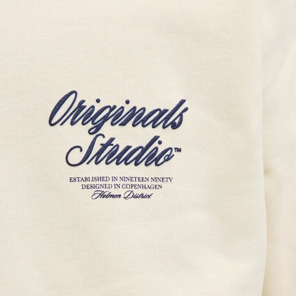 Jack & Jones Norrebro Typo Back Sweat Hood Antique White  - 12283054AW