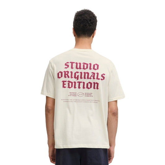 Jack & Jones Meadows Typo Tee SS Crew Neck Antique White  - 12283848AW