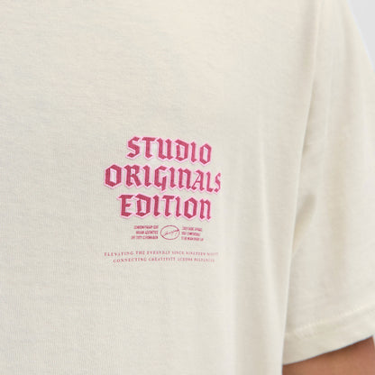 Jack & Jones Meadows Typo Tee SS Crew Neck Antique White  - 12283848AW