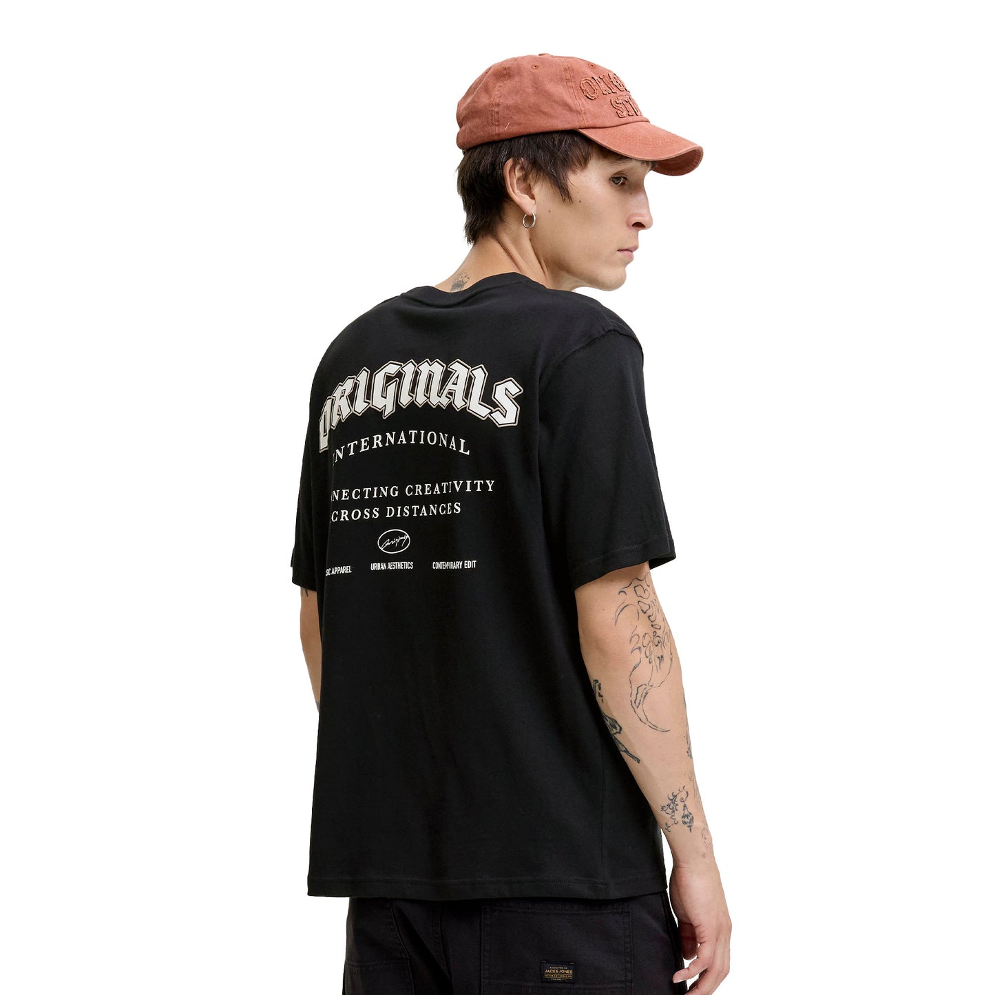 Jack & Jones Meadows Typo Tee SS Crew Neck Black  - 12283848B