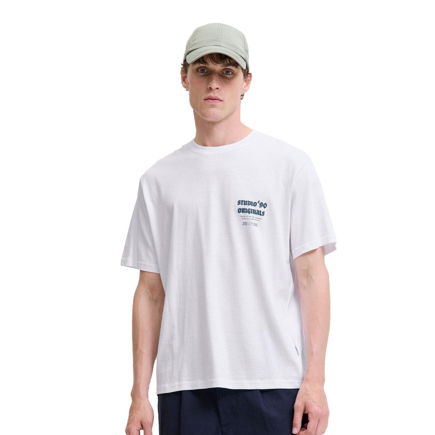 Jack & Jones Meadows Typo Tee SS Crew Neck Bright White  - 12283848BW
