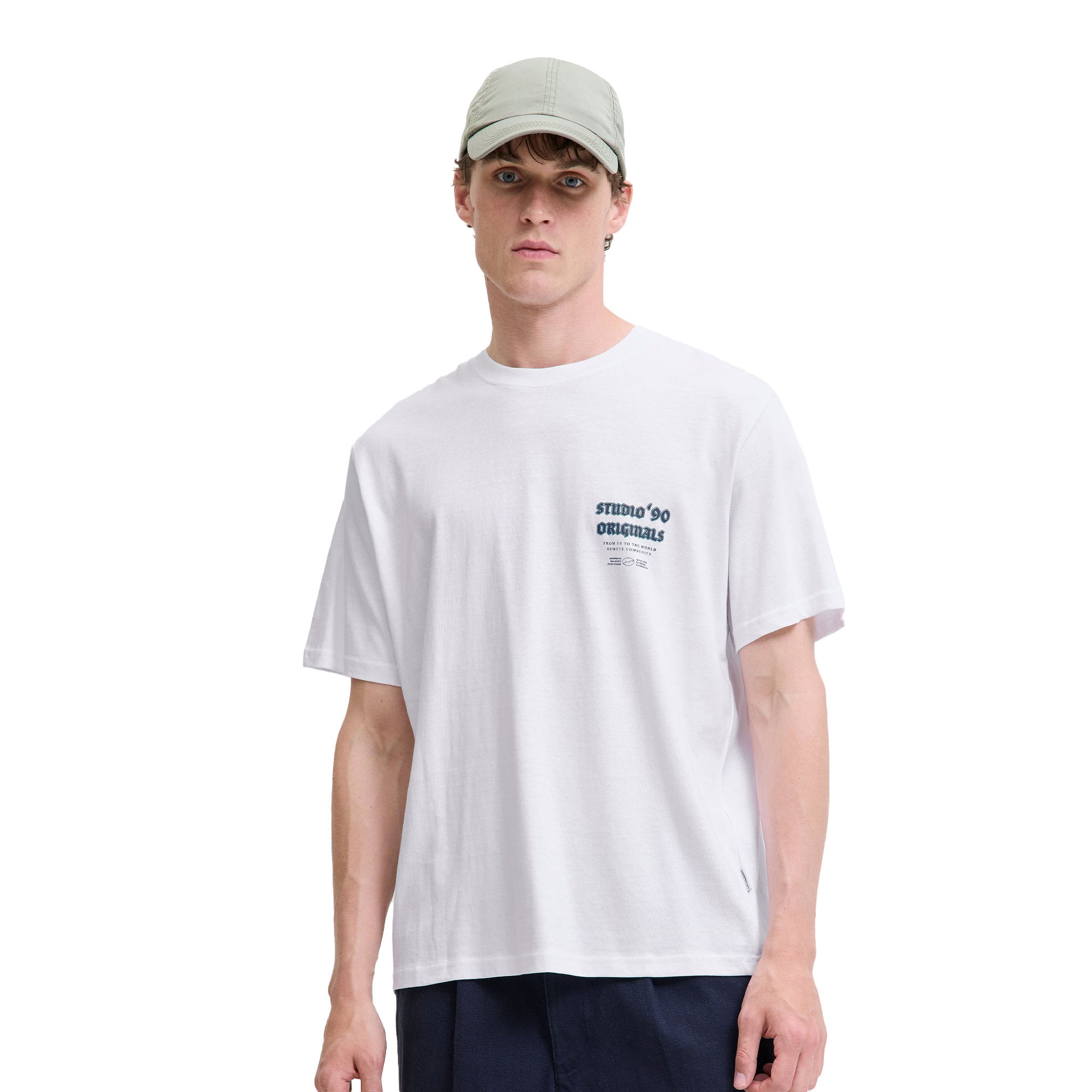 Jack & Jones Meadows Typo Tee SS Crew Neck Bright White  - 12283848BW