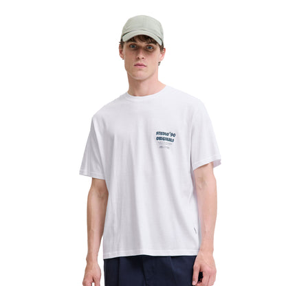Jack & Jones Meadows Typo Tee SS Crew Neck Bright White  - 12283848BW