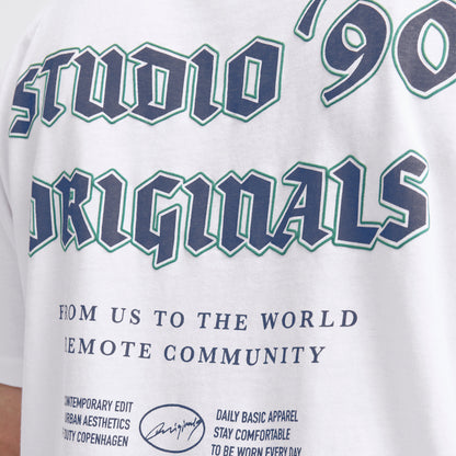 Jack & Jones Meadows Typo Tee SS Crew Neck Bright White  - 12283848BW