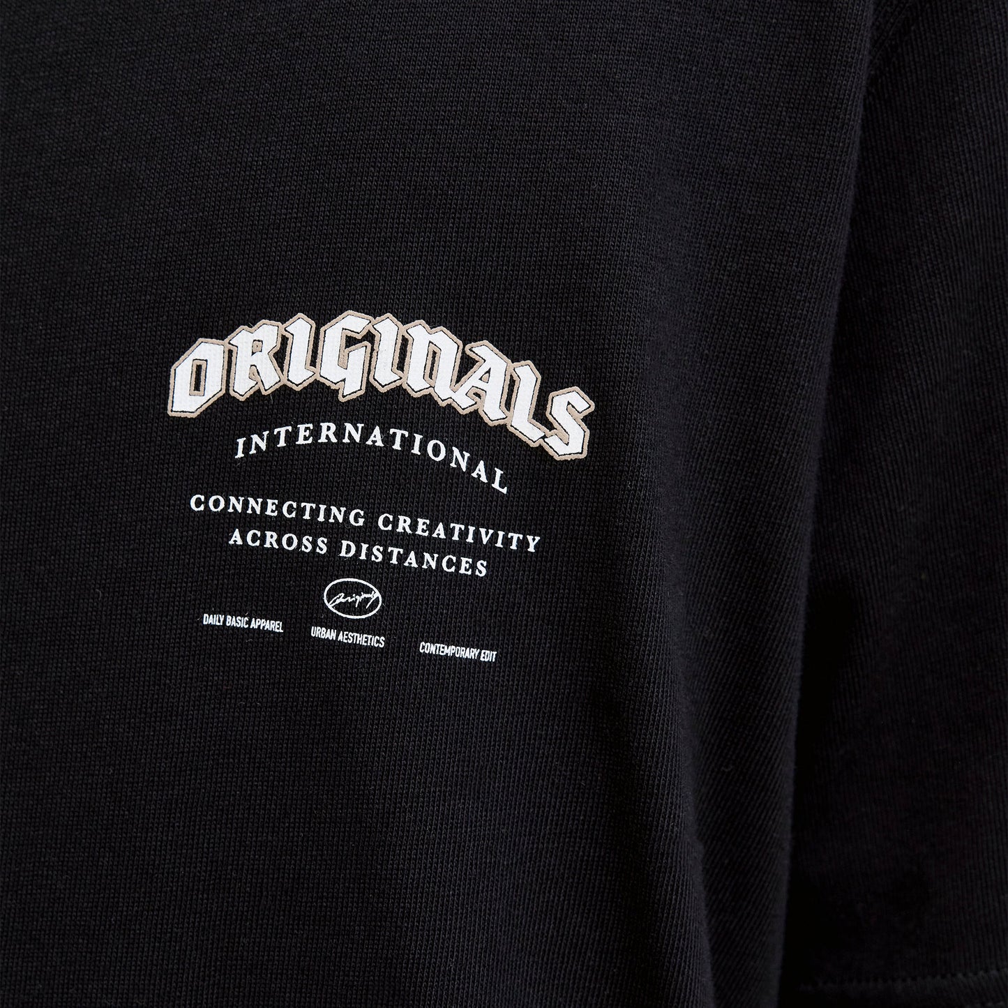 Jack & Jones Meadows Typo Tee SS Crew Neck Black  - 12283848B