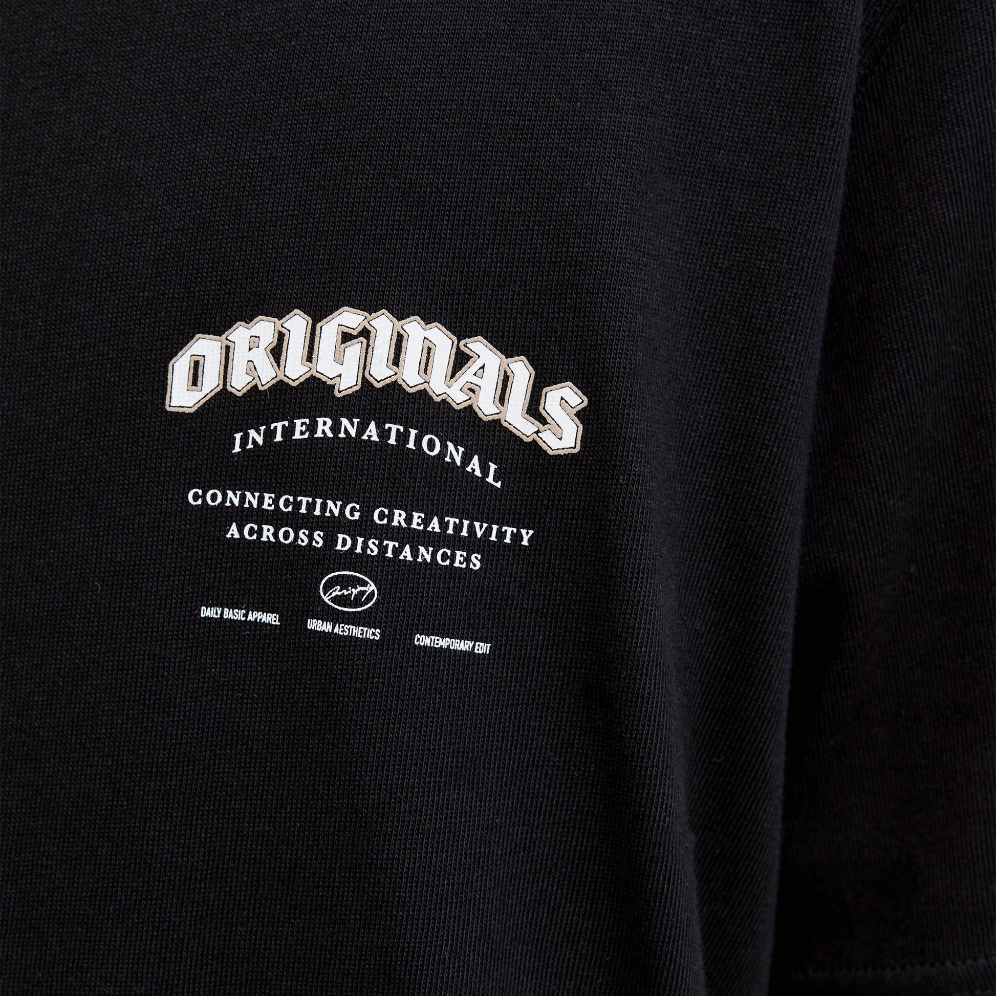 Jack & Jones Meadows Typo Tee SS Crew Neck Black  - 12283848B
