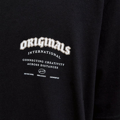 Jack & Jones Meadows Typo Tee SS Crew Neck Black  - 12283848B