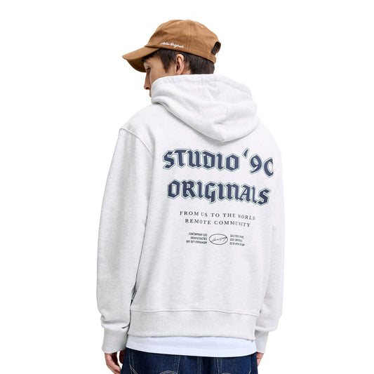 Jack & Jones Meadows Sweat Hood Bright White  - 12283868BW