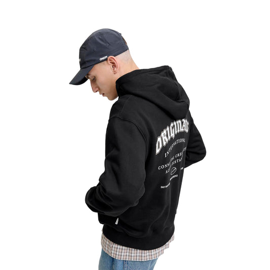 Jack & Jones Meadows Sweat Hood Black  - 12283868B