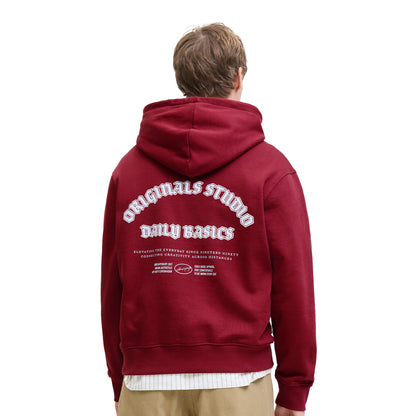 Jack & Jones Meadows Sweat Hood Tibetan Red  - 12283868TR