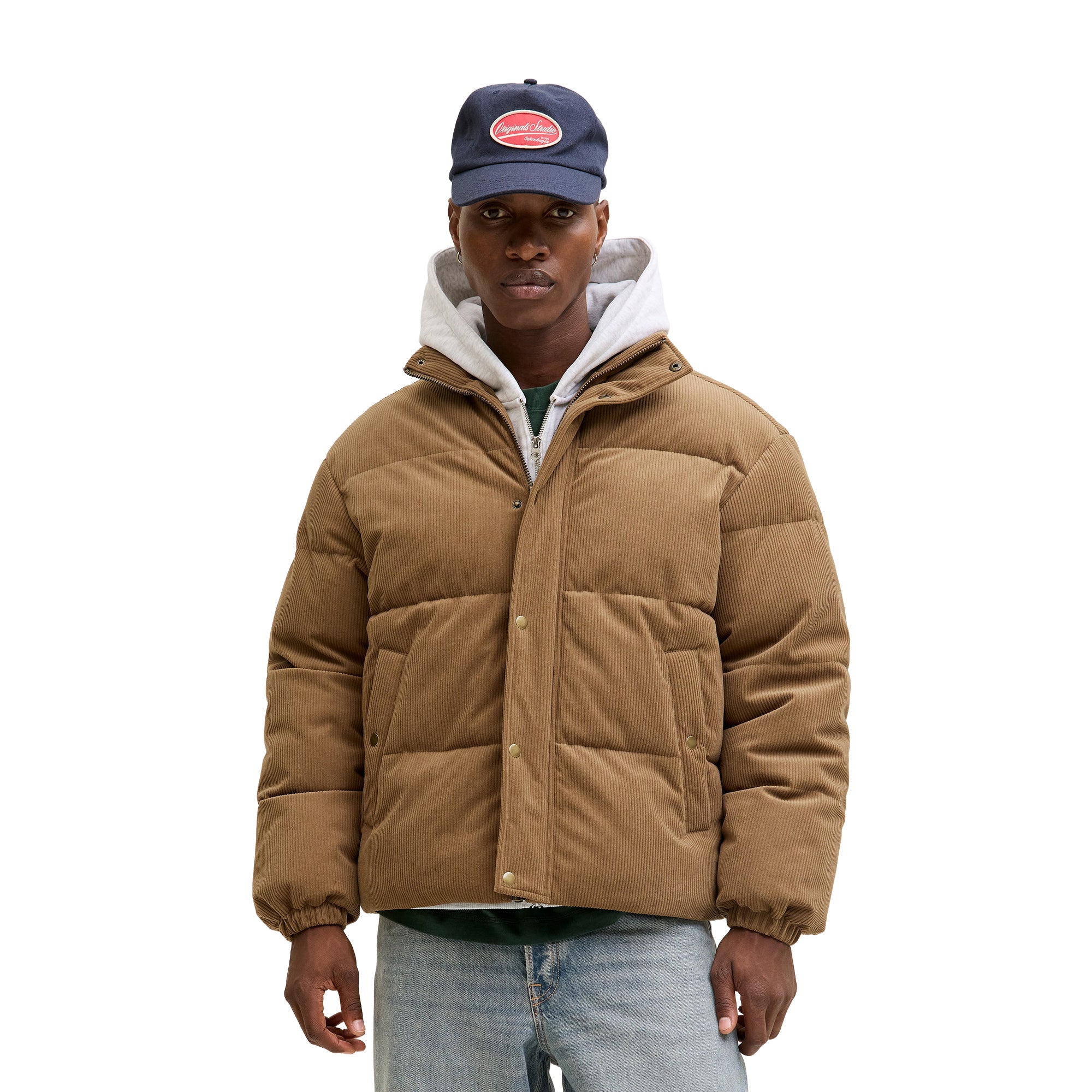 Jack & Jones Greene Corduroy Puffer Jacket Argan Oil – XTREME
