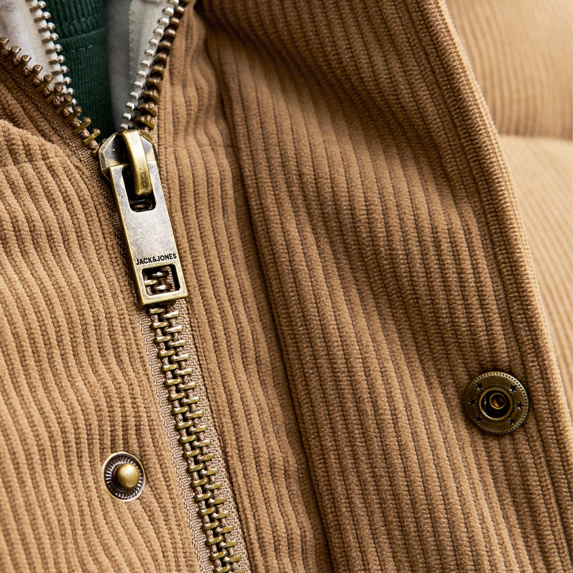 Jack & Jones Greene Corduroy Puffer Jacket Argan Oil  - 12285994AO