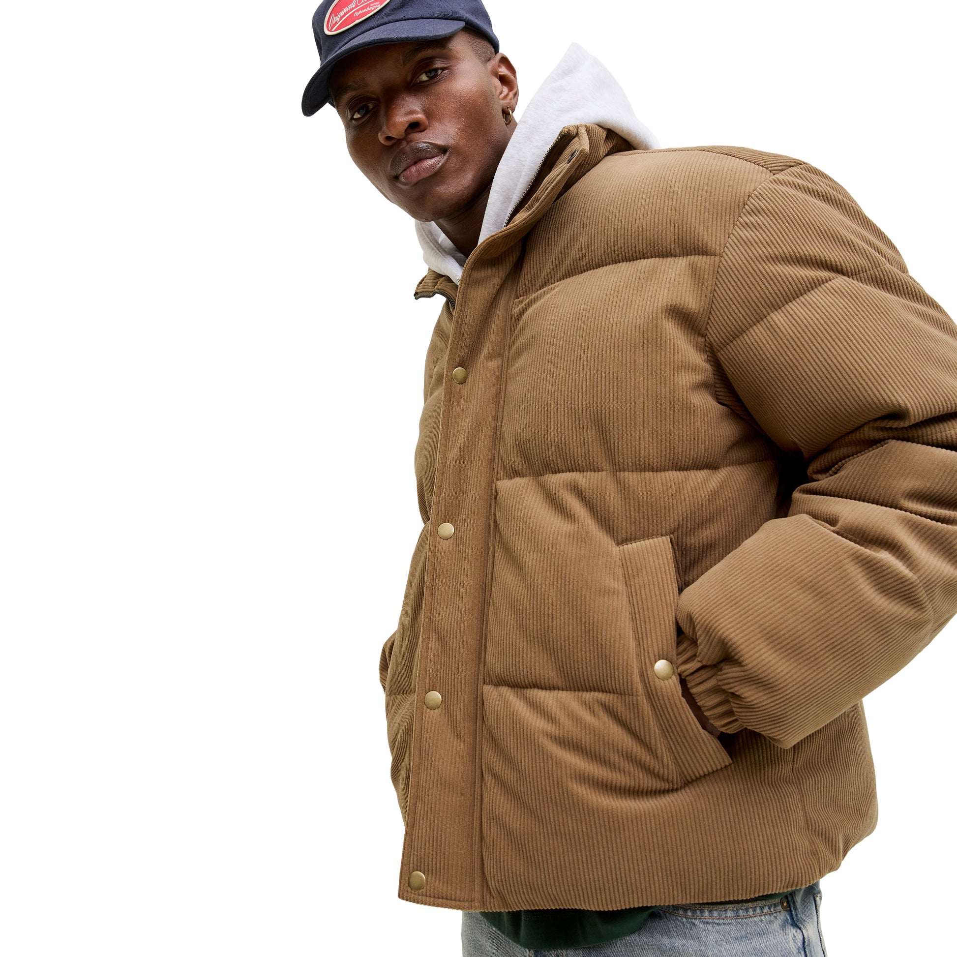 Jack & Jones Greene Corduroy Puffer Jacket Argan Oil  - 12285994AO