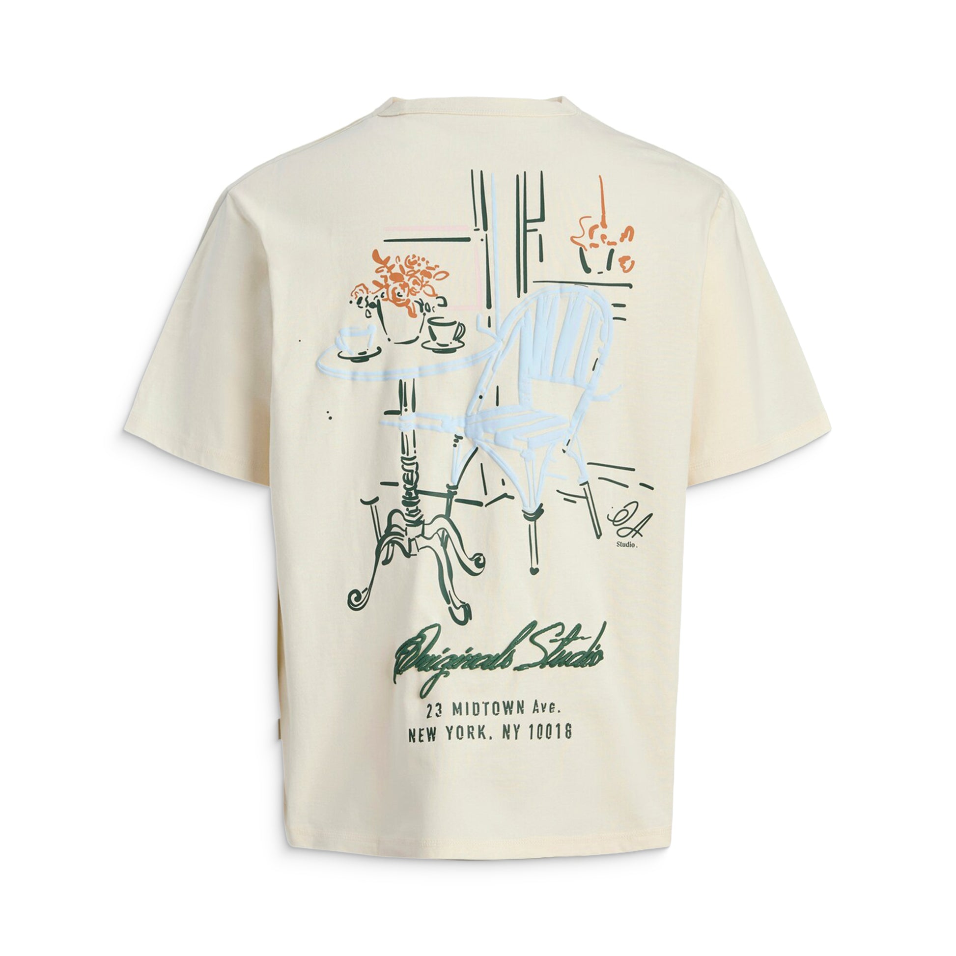 Jack & Jones Bedford Sketched Tee SS Antique White  - 12286077AW