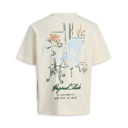 Jack & Jones Bedford Sketched Tee SS Antique White  - 12286077AW