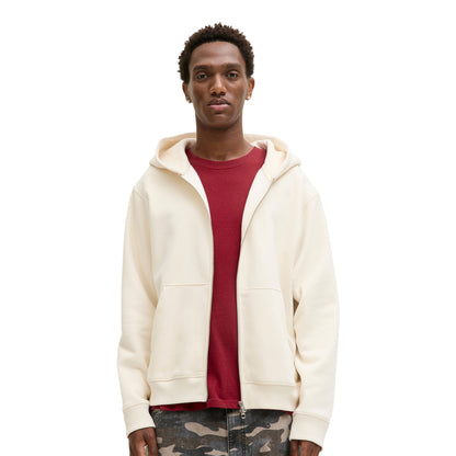 Jack & Jones Bedford Sweat Zip Hood Antique White  - 12286637AW