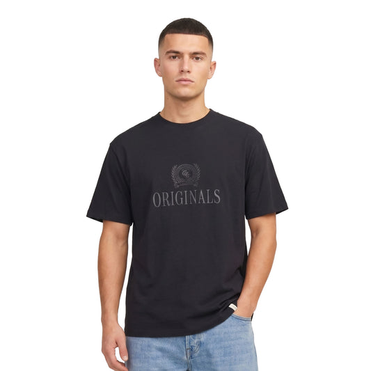 Jack & Jones Frederiksberg Monogram SS Tee Black  - 12299800B
