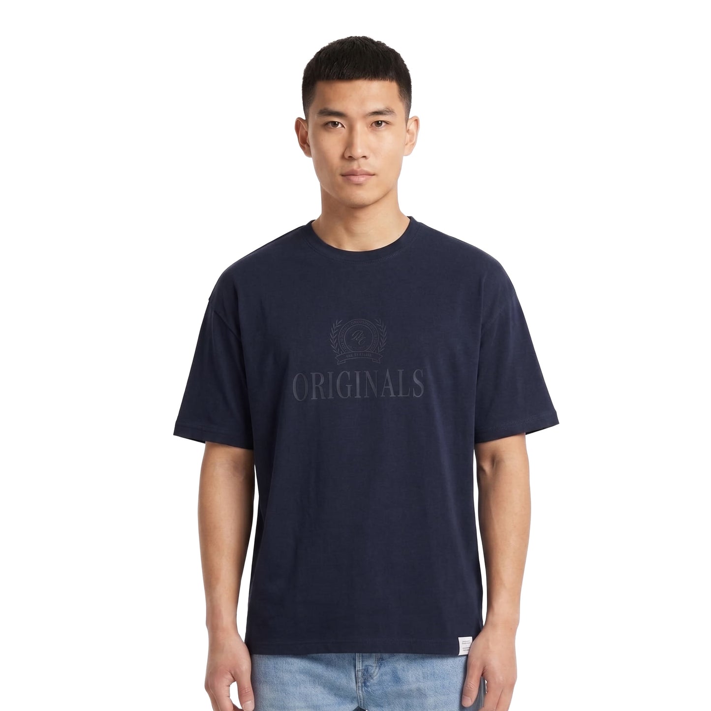Jack & Jones Frederiksberg Monogram SS Tee Sky Captain  - 12299800SC