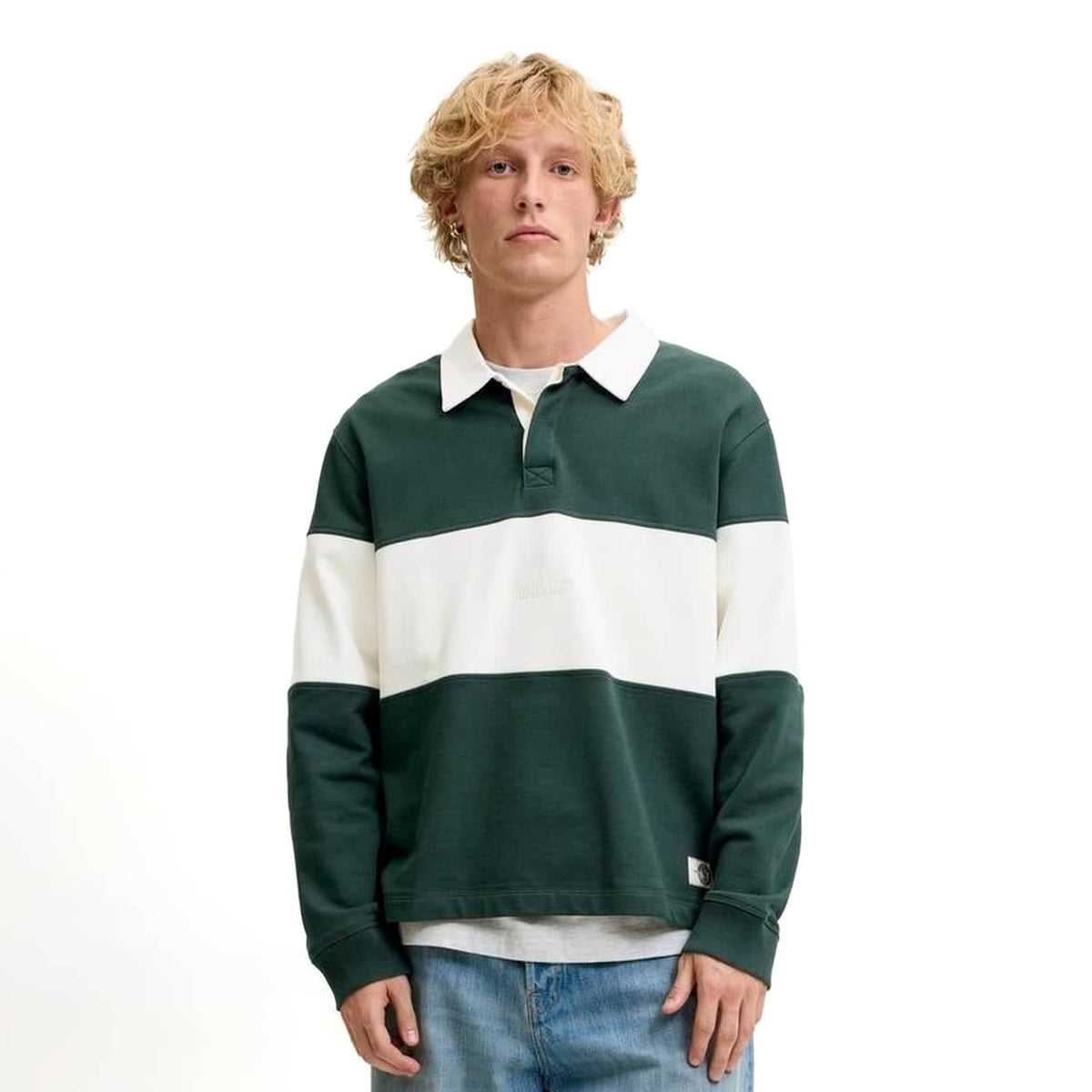 Jack & Jones Frederiksberg Blocking Sweat Polo Pine Grove  - 12300045PG