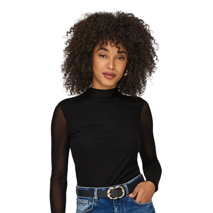 Only Erica Mesh L/S Top Black  - 15141298B