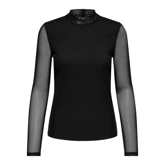 Only Erica Mesh L/S Top Black  - 15141298B