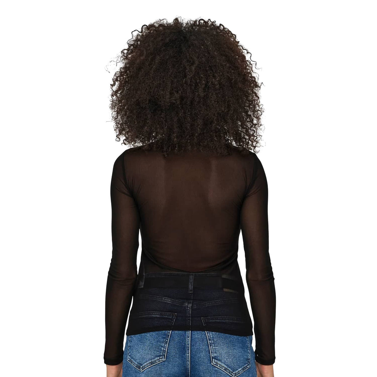 Only Erica Mesh L/S Top Black  - 15141298B