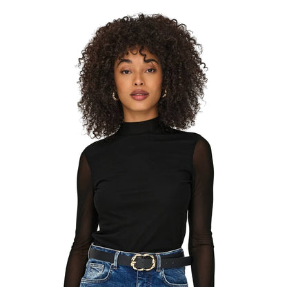 Only Erica Mesh L/S Top Black  - 15141298B