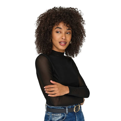 Only Erica Mesh L/S Top Black  - 15141298B