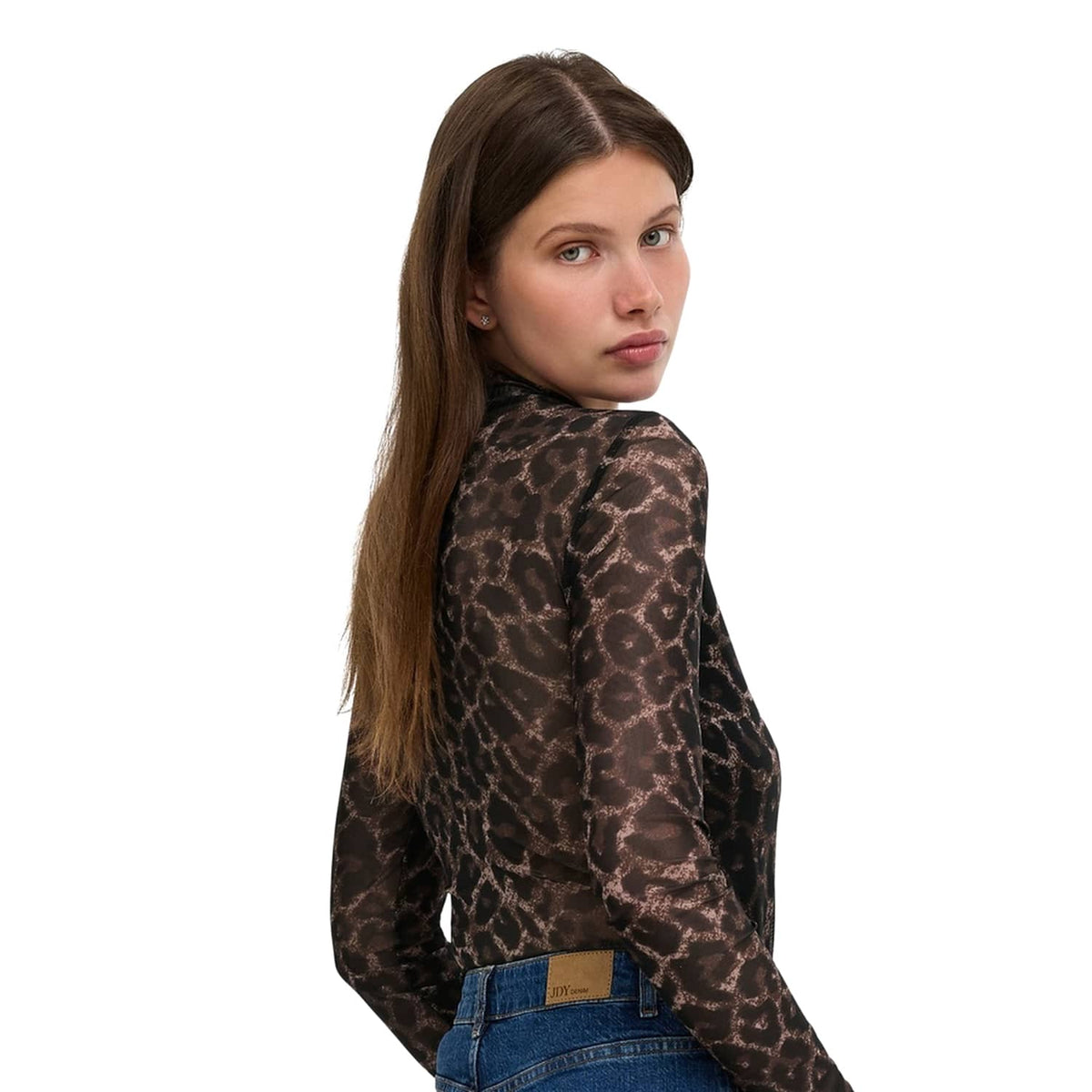 Only Erica Mesh L/S Top Raw Umber  - 15141298RU