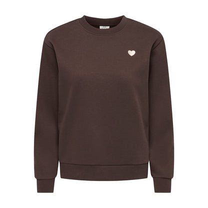 JDY Paris L/S Embroidered Sweat Coffee Bean  - 15221015CB