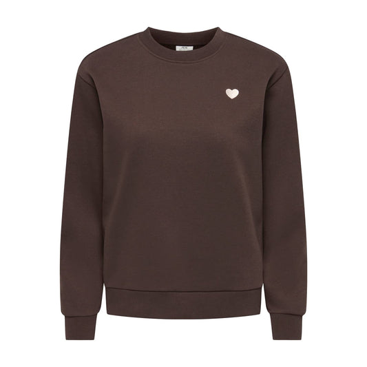 JDY Paris L/S Embroidered Sweat Coffee Bean  - 15221015CB