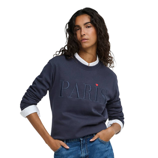 JDY Paris L/S Embroidered Sweat Night Sky  - 15221015NS