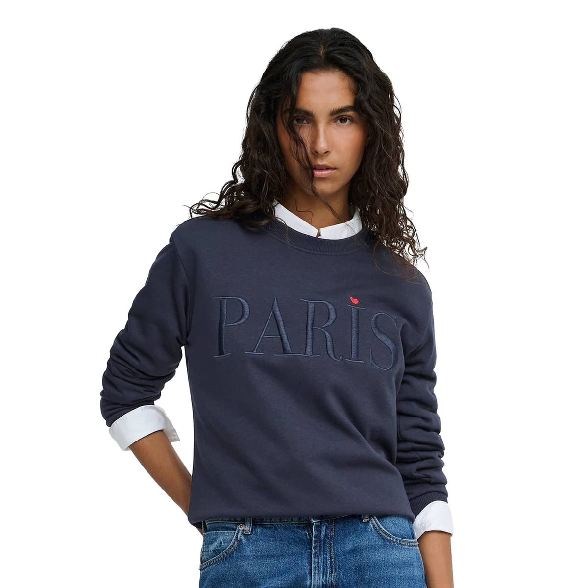 JDY Paris L/S Embroidered Sweat Night Sky  - 15221015NS