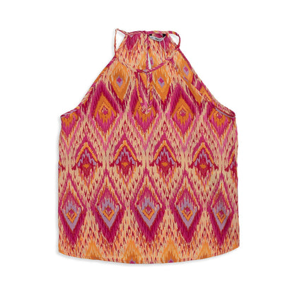 Only Alma Life Poly S/L Keyhole Top AOP Raspberry Rose  - 15222385RR