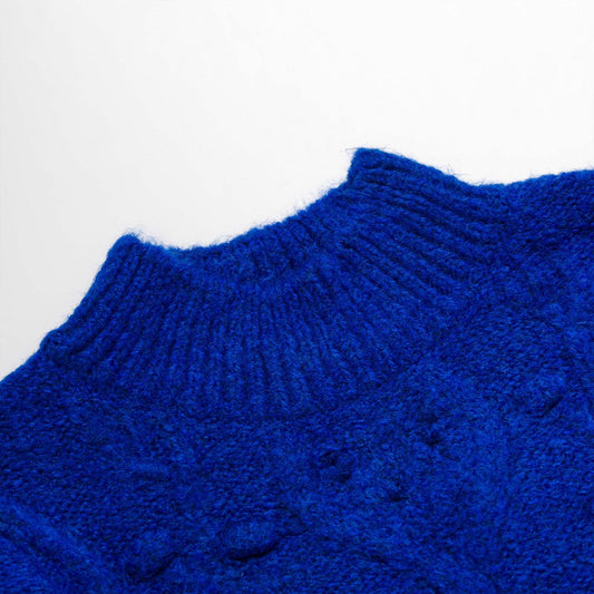Only Poppy L/S Highneck Pullover Knit Bluing  - 15236150B