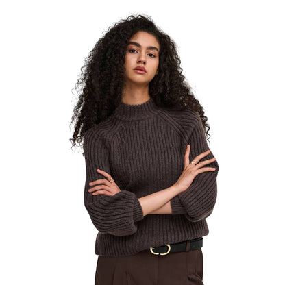 Only Kalibu L/S Pullover Knit Chocolate Brown  - 15248289CB