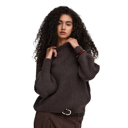 Only Kalibu L/S Pullover Knit Chocolate Brown  - 15248289CB