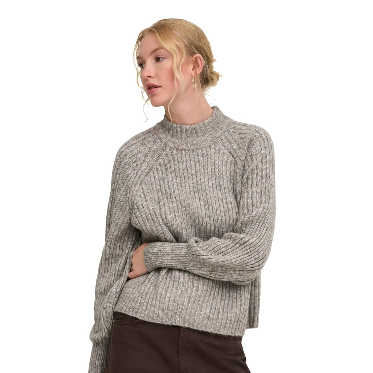 Only Kalibu L/S Pullover Knit Silver Mink  - 15248289SM